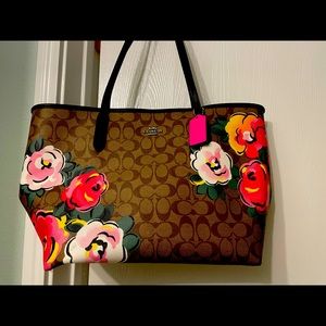 Coach City Tote with Vintage Rose